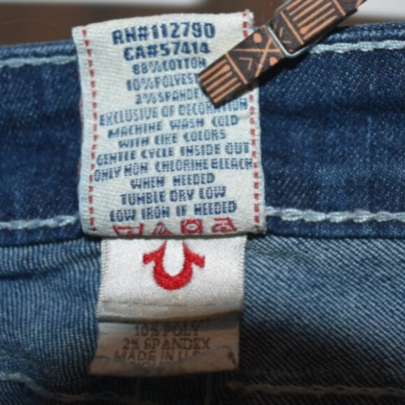 True‎ Religion Bobby Jeans Women's 30 Distressed Denim Flared Boot Cut RN#112790 - Picture 8 of 10